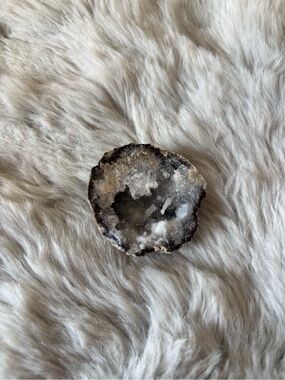 Natural White and Gray Quartz Geode Accent